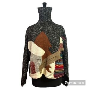 Vintage Y2K 90’s Turtle Neck Sweater Winter Theme EUC Women’s